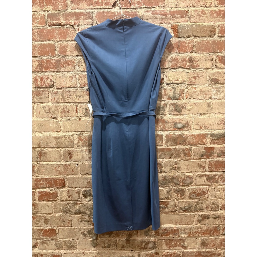 NEW Ann Taylor Belted Doubleweave Sheath Dress Blue Size 4 - Picture 9 of 9